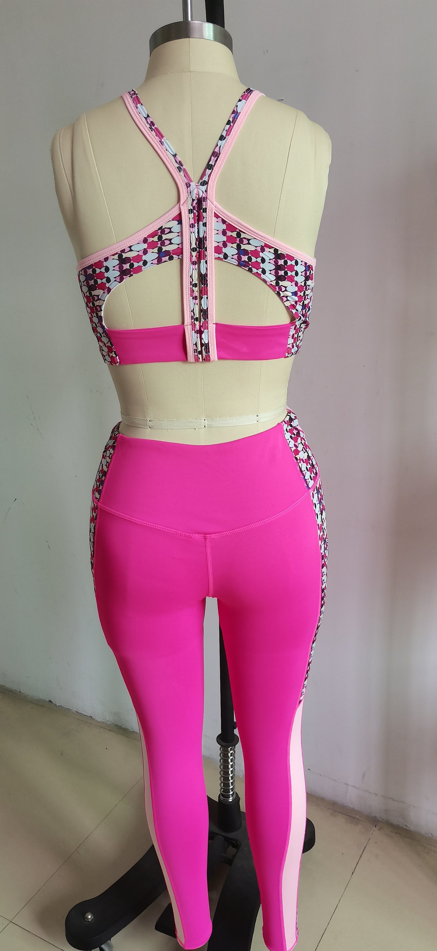 Patchwork Printed Yoga Set